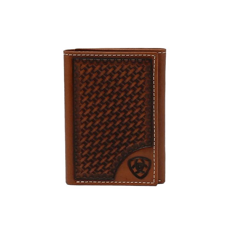 Ariat Brown Tan Trifold Wallet