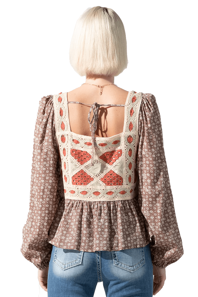 Miss Me Ditzy Floral Crochet Top
