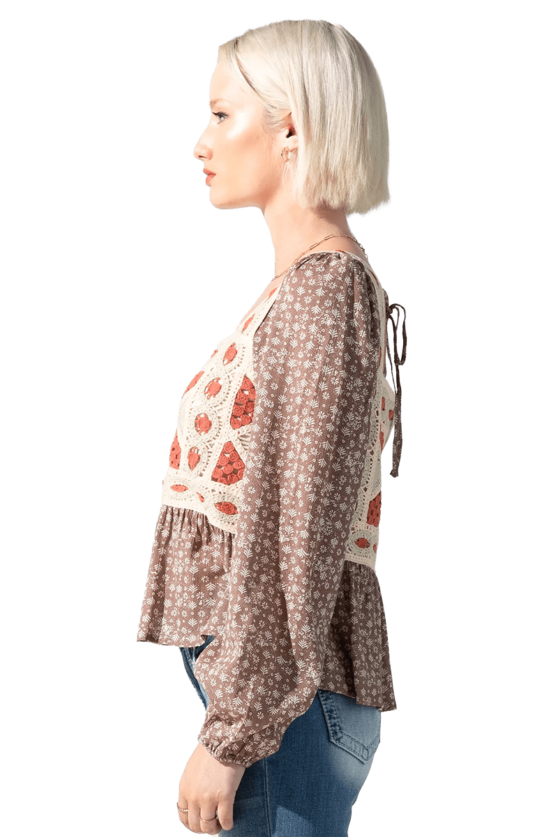 Miss Me Ditzy Floral Crochet Top