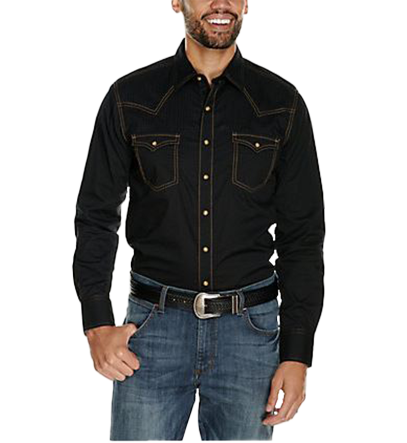 Mens black hot sale cowboy shirt