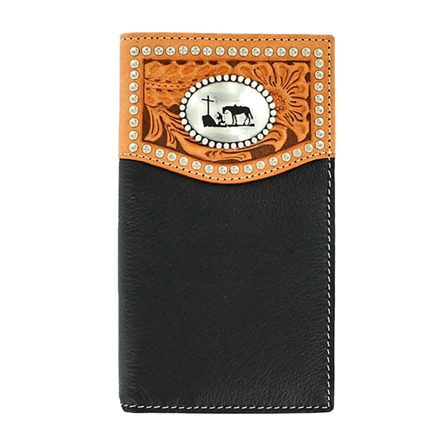 Nocona Men's Cross Concho Embossed Black Wallet