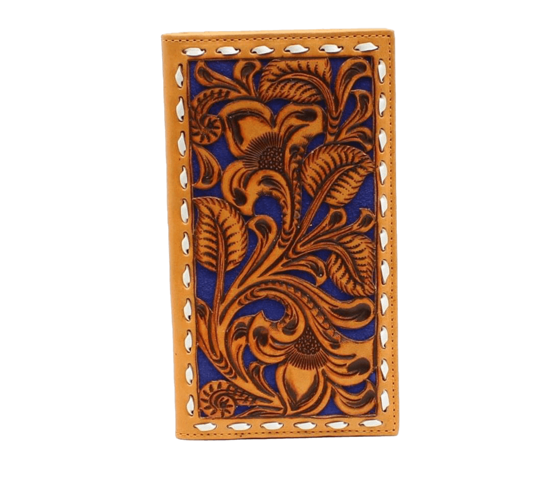 Nocona Men's Rodeo Floral Embossed Brown Wallet