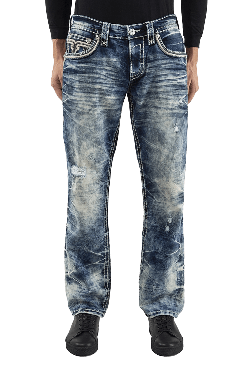 Rock revival top Raquel straight leg blue jeans denim pants