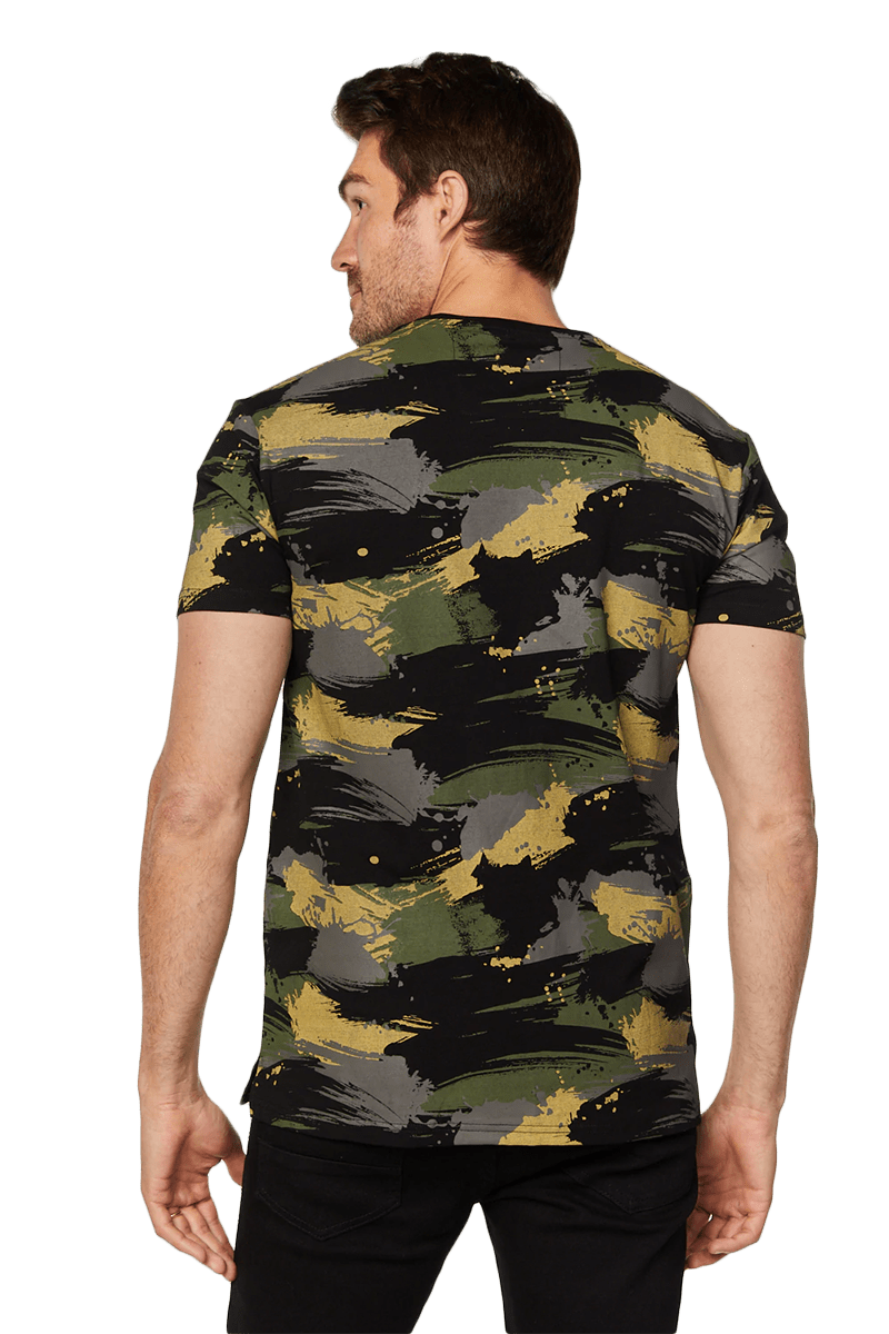 Platini Men's Camo Cotton Rhinestone T-Shirt