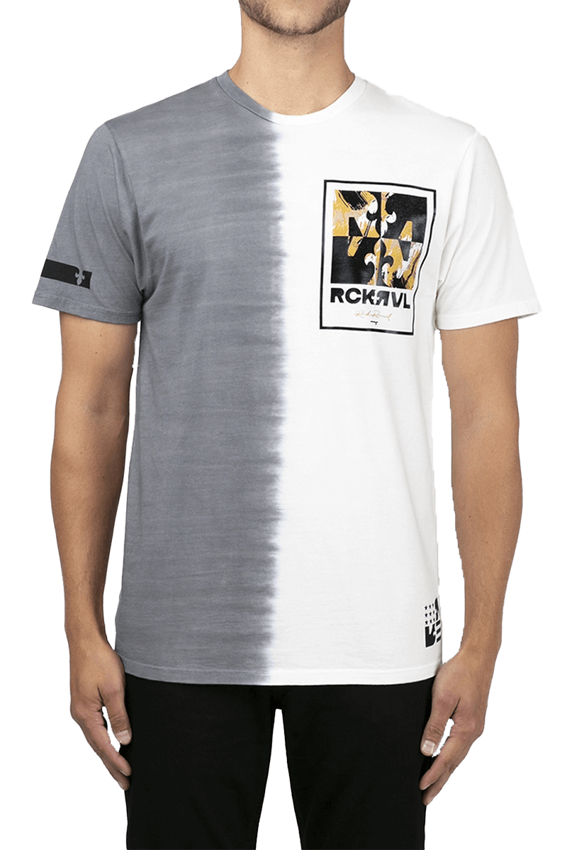 Rock Revival Men's White Grey Tie Dye TShirt Stylish & Comfortable