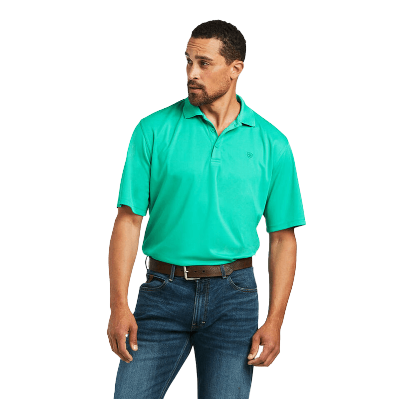 Ariat Men's Tek Short Sleeve Polo Mint Shirt