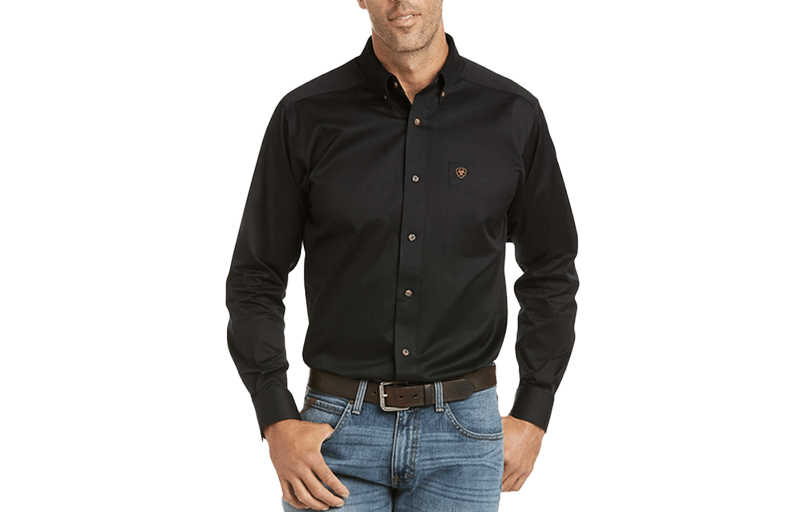Ariat Men's Solid Twill Fitted Shirt 10034229 Black / M Ariat Men's Solid Twill Fitted Shirt 10034229 Black / M