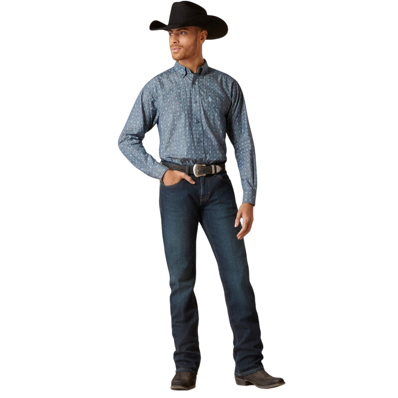 Ariat Men's Blue Graham Classic Fit Shirt - Big & Tall