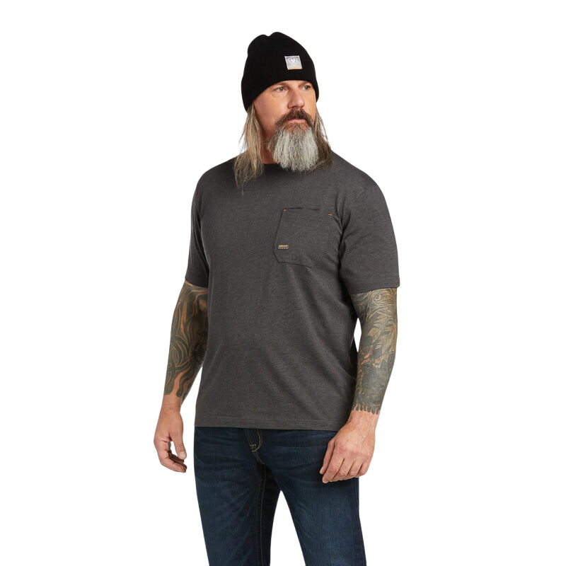 Ariat Men's Charcoal Heather Rebar Workman Logo T-Shirt