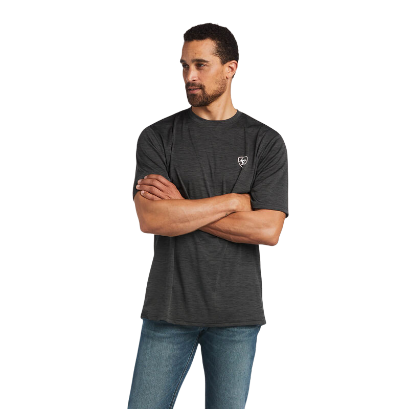 Ariat Men's Charger Vertical Flag Tee Grey T-Shirt