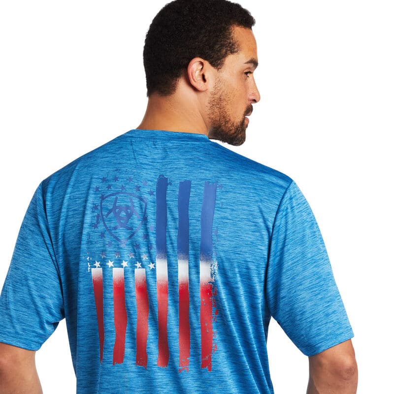 Ariat Men's Charger Vertical Flag Blue T-Shirt