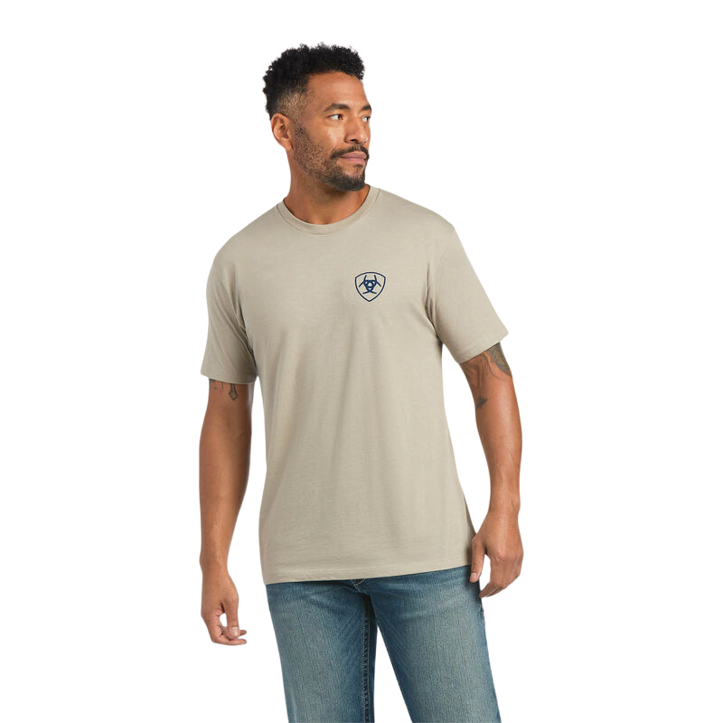 Ariat Men's Khaki Woodgrain Flag T-Shirt