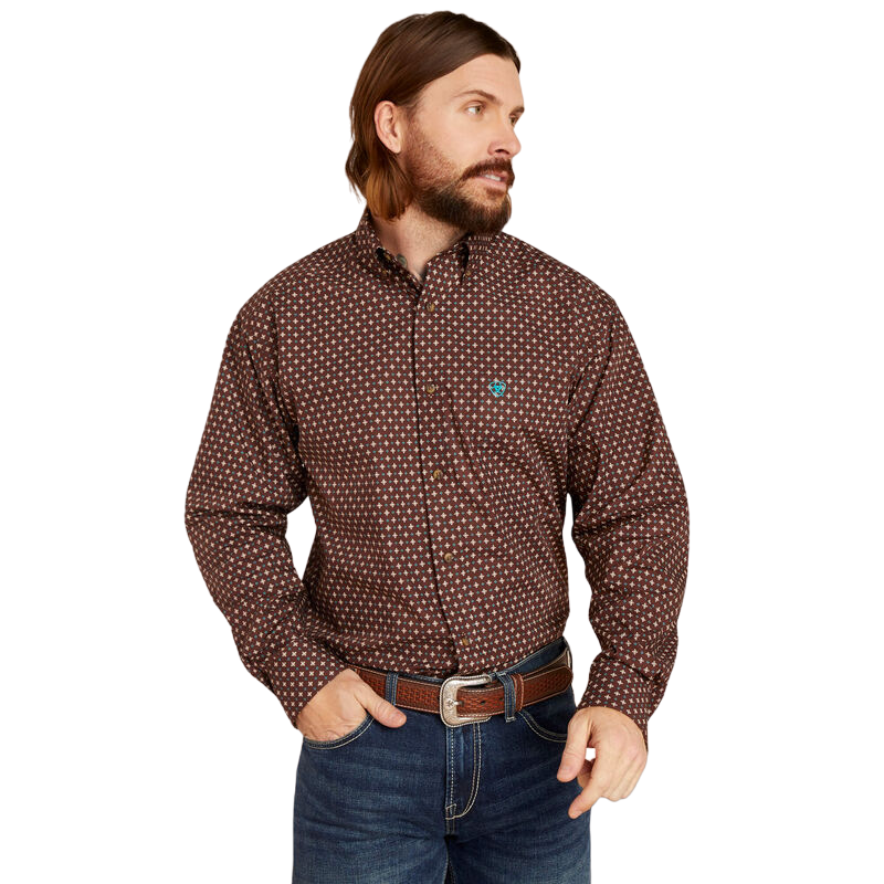 Ariat Men's Barrett Chocolate Classic Fit Shirt