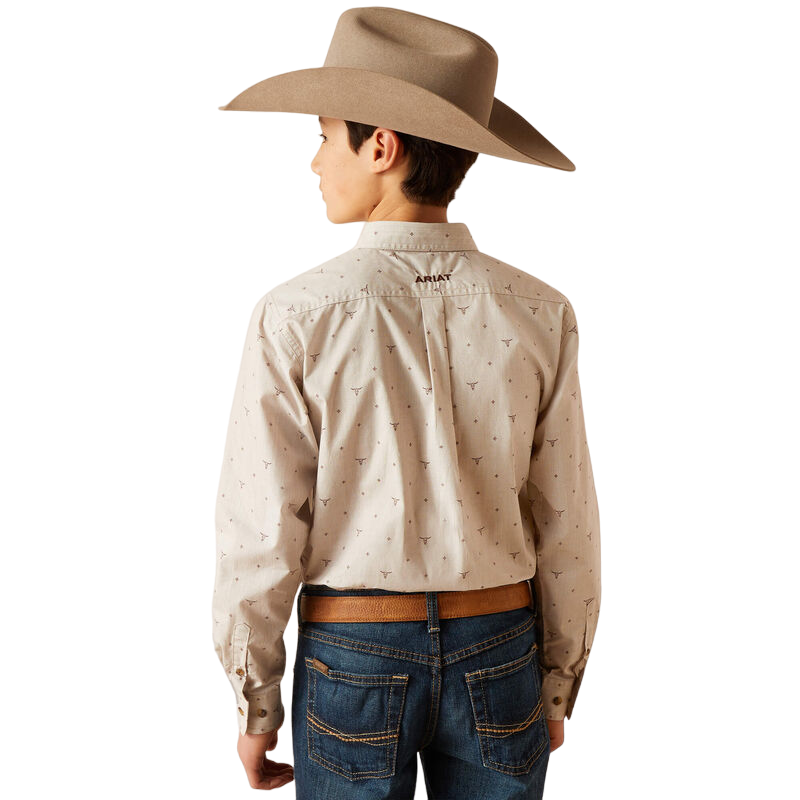 Ariat Youth Casual Series Beau Classic Fit Long Sleeve Sandshell Shirt