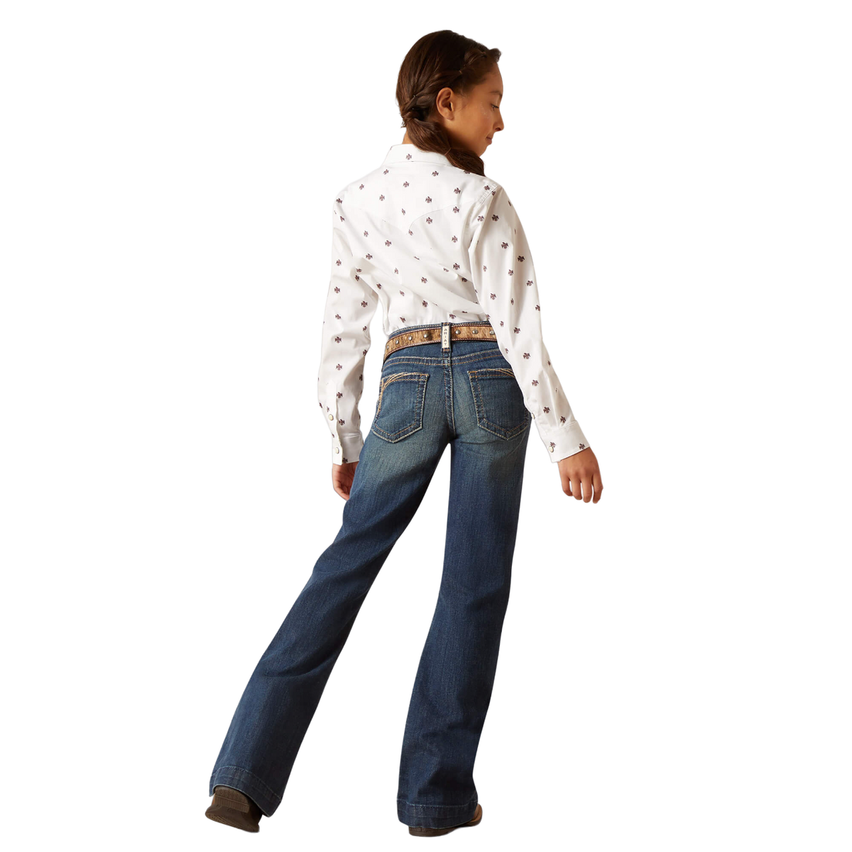 Ariat Youth Girl's Real Naz Trouser Blue Jeans