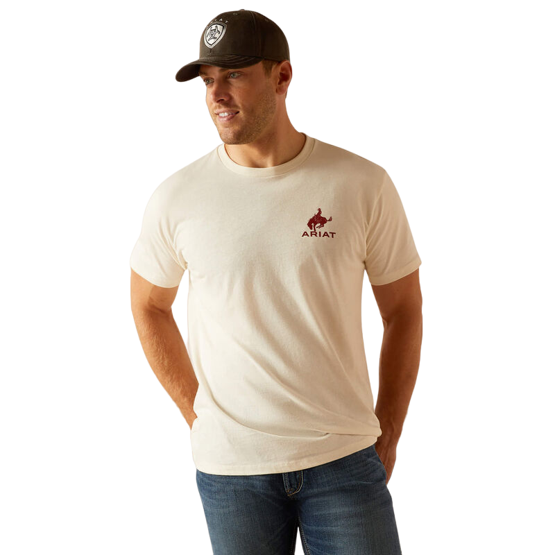 Ariat Men's Bronco Flag Off White T-Shirt
