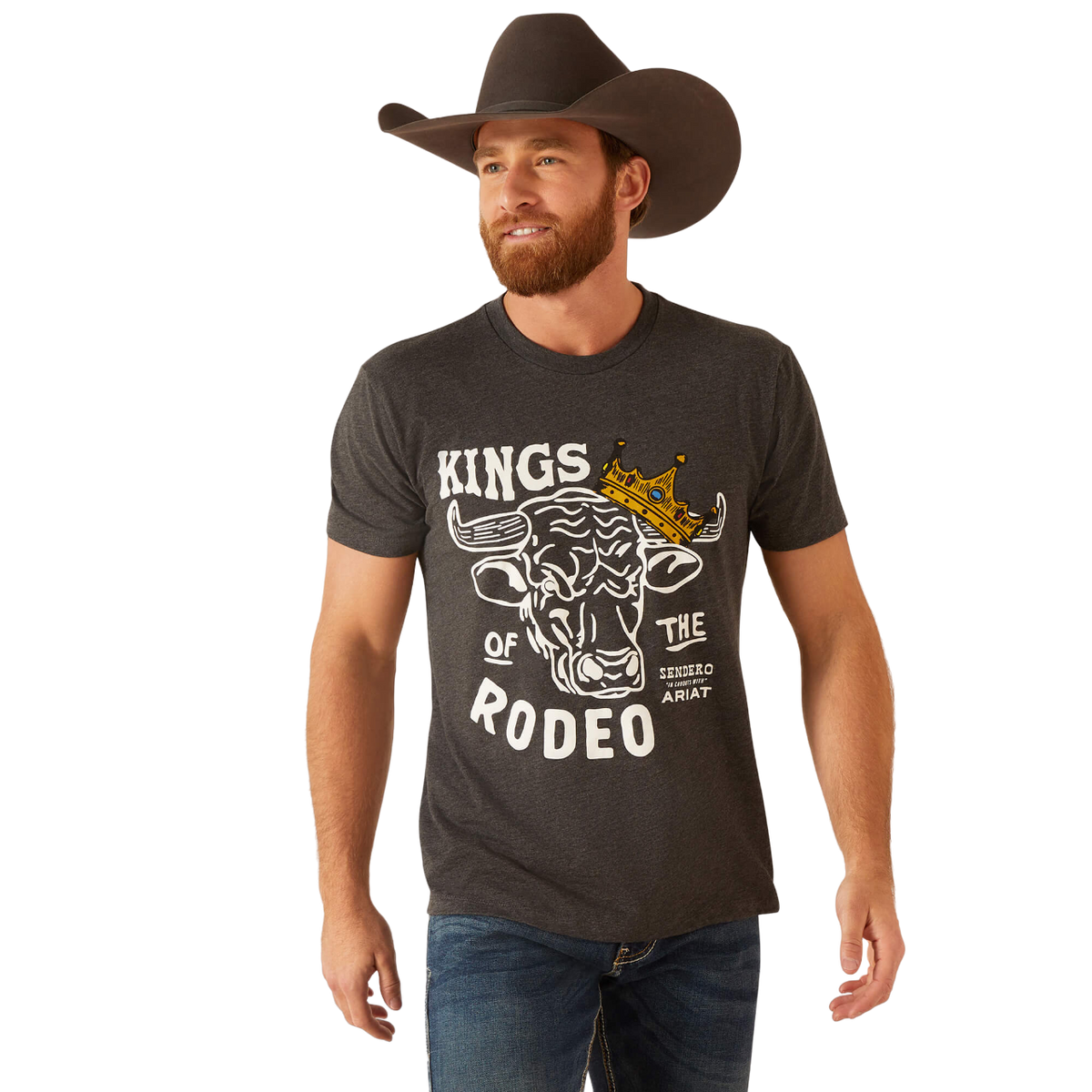 Ariat Men's Sendero King Cow Grey Tee Shirt