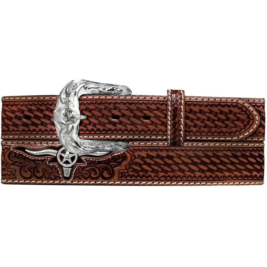 Justin Men's Trophy Bull Western Brown Belt
