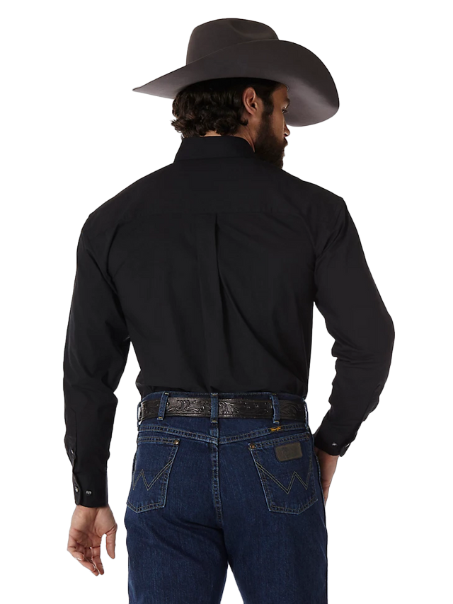 Wrangler Men's George Strait Solid Black Shirt