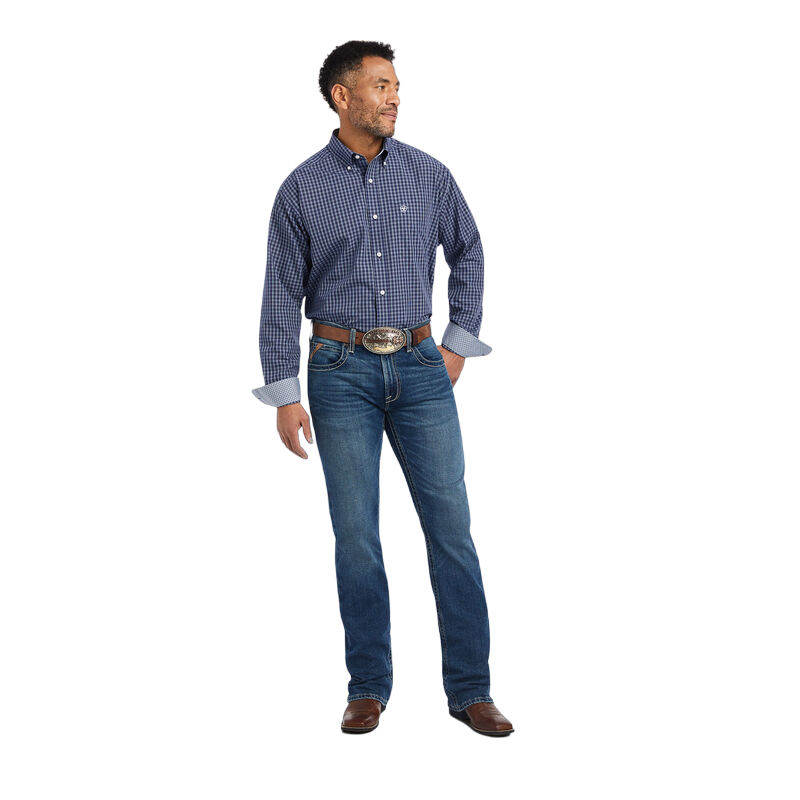 Ariat Men's Wrinkle Free Immanuel Classic Blue Shirt