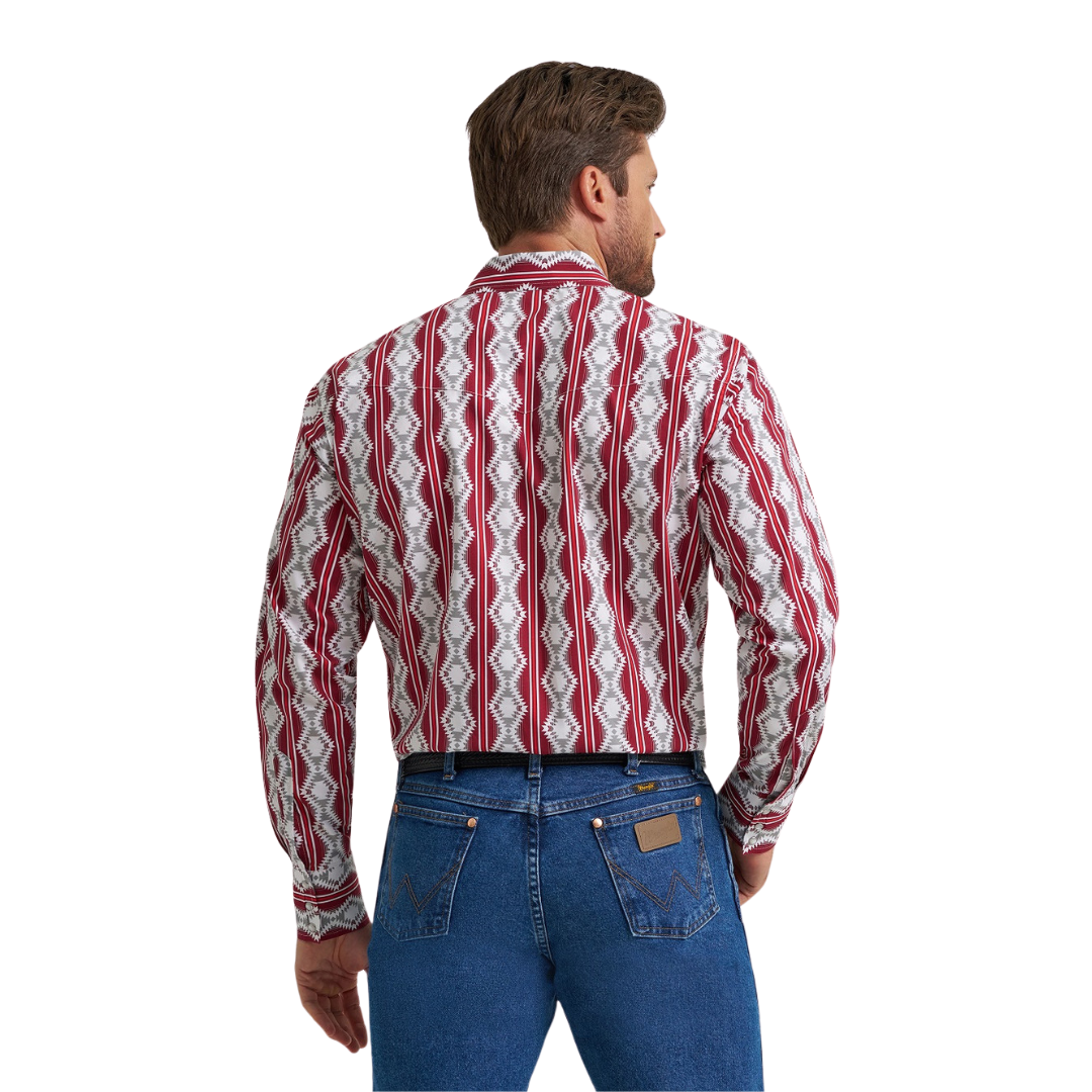 Wrangler Men's Checotah Multi Print Red Shirt