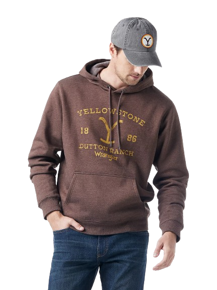 Wrangler Men's Dutton Ranch 1886 Brown Heather Hoodie