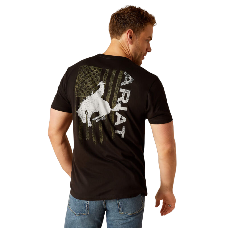 Ariat Men's Bronco Flag Black T-Shirt