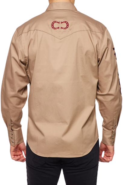 Avalon Men's Solid Rodeo Khaki Shirt