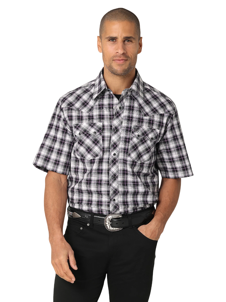 Wrangler Mens Short Sleeve Western Plaid Shirt, Quality Style by The ...