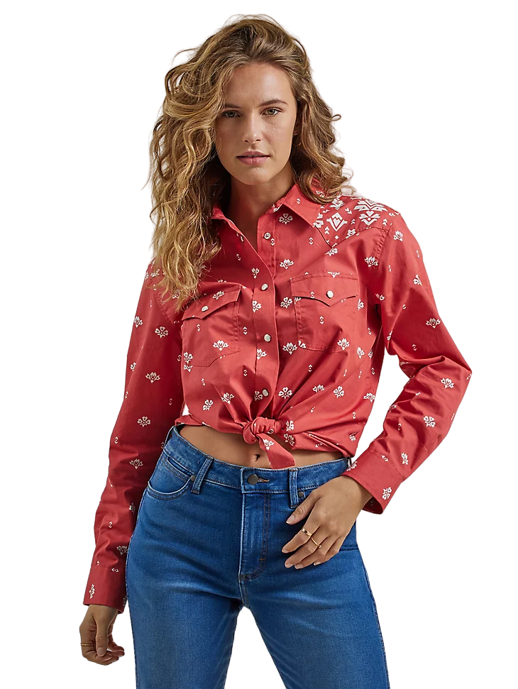 Wrangler Women's Retro Americana Bandana Red Shirt