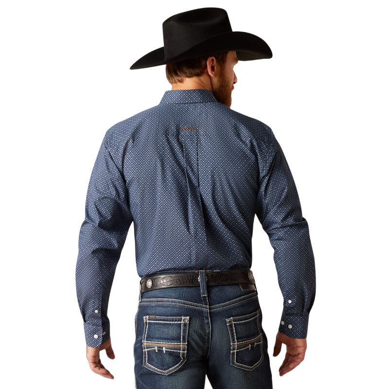 Ariat Men's Wrinkle Free Keagan Fitted Blue Shirt