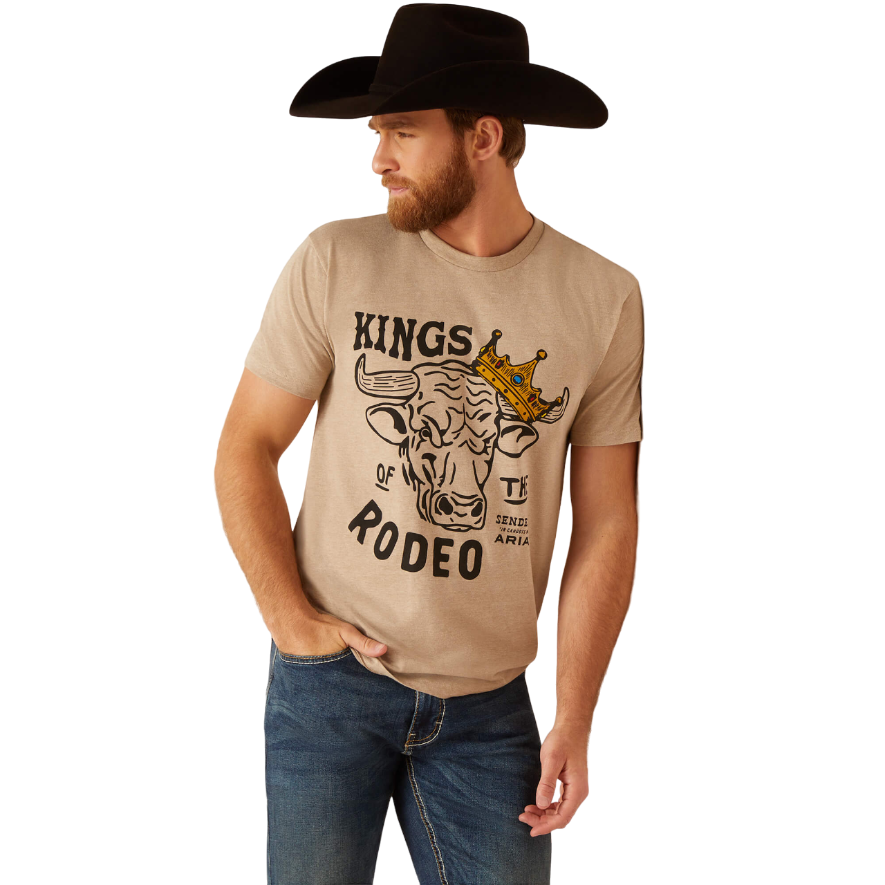 Ariat Unisex Sendero King Cow Light Brown Tee Shirt