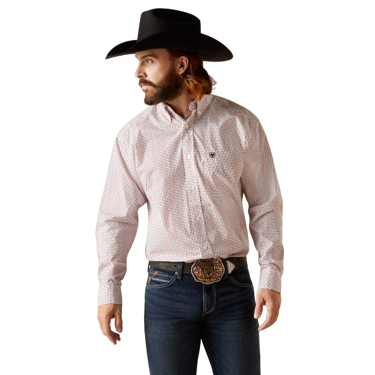 ARIAT Mens Neithan Long Sleeve Shirt - Casual Button-Down With Poplin Fabric & Relaxed Fit - View #2