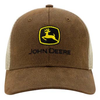 John Deere Brown White Mesh Logo Embroidered Cap