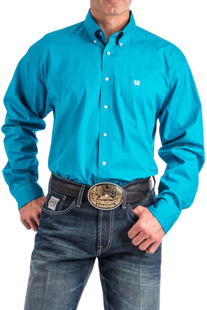 Cinch Men's Solid Teal Shirt