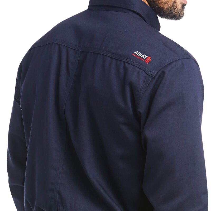 Ariat Men's Navy Fire Resistant Solid Work Shirt - Big
