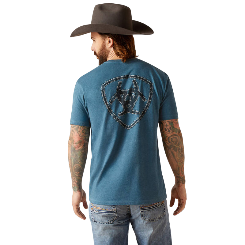 Ariat Men's Western Wire Steel Blue Heather T-Shirt