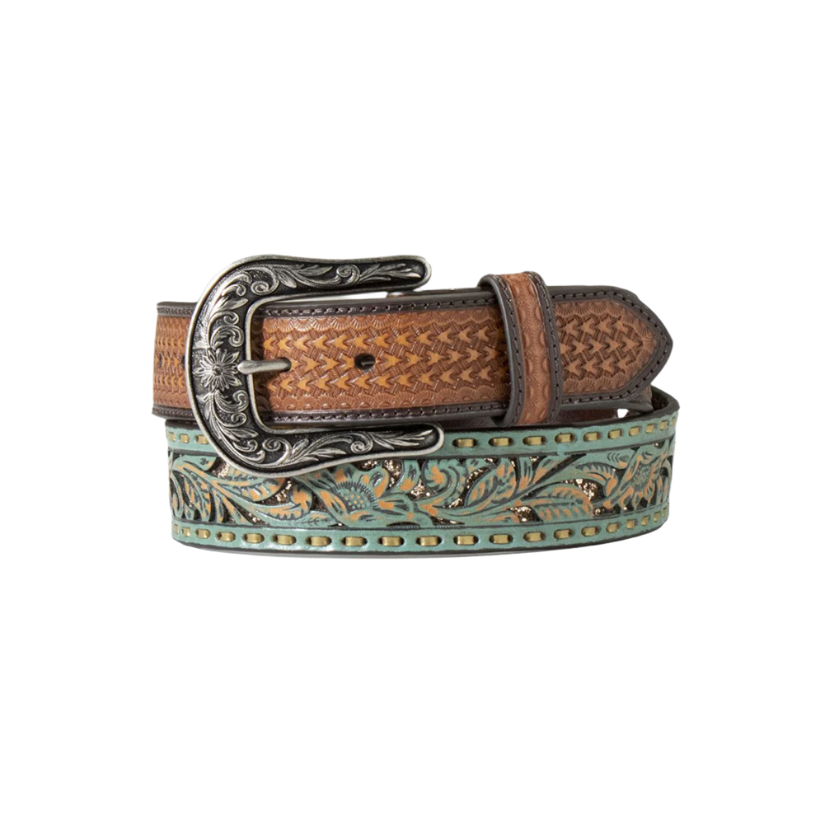 Nocona Women's Floral Filigree Glitter Multicolor Belt