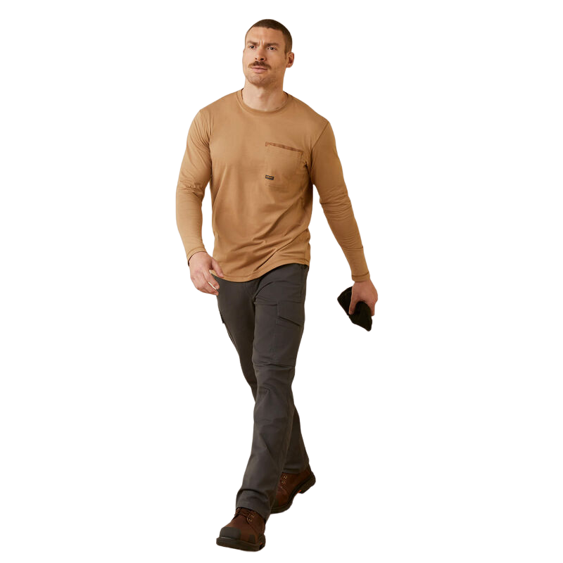 Ariat Men's Rebar Workman Born Light Brown Tee Shirt
