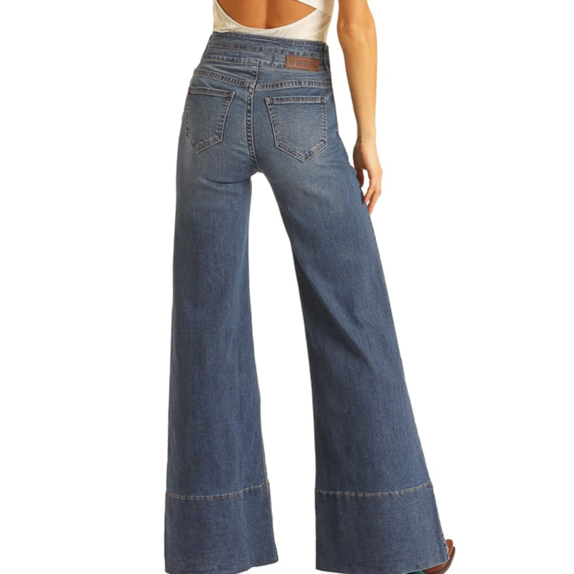 Rock & Roll Denim Ladies Palazzo Flare Leg Jeans - Western Style Perfection