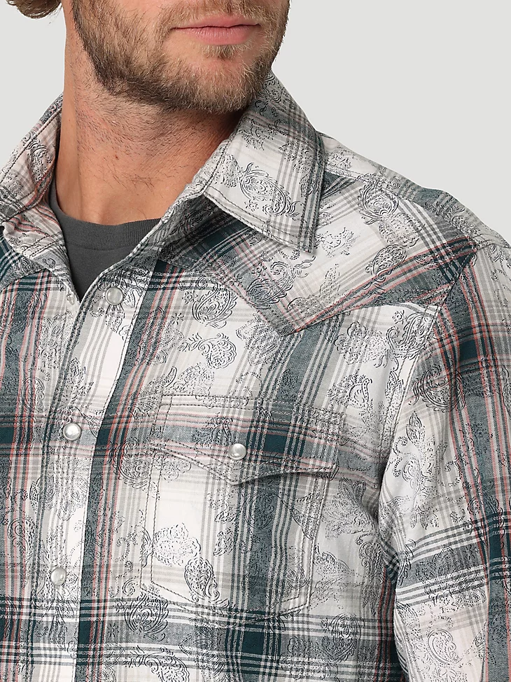Wrangler Men's Premium Long Sleeve Western Snap Shirt - Big