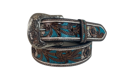 The Boot Jack Gem Dandy Men's Turquoise Floral Belt | Western The Boot Jack Gem Dandy Men's Turquoise Floral Belt | Western