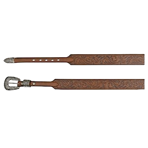 Catchfly Women's Tooled Brown Belt