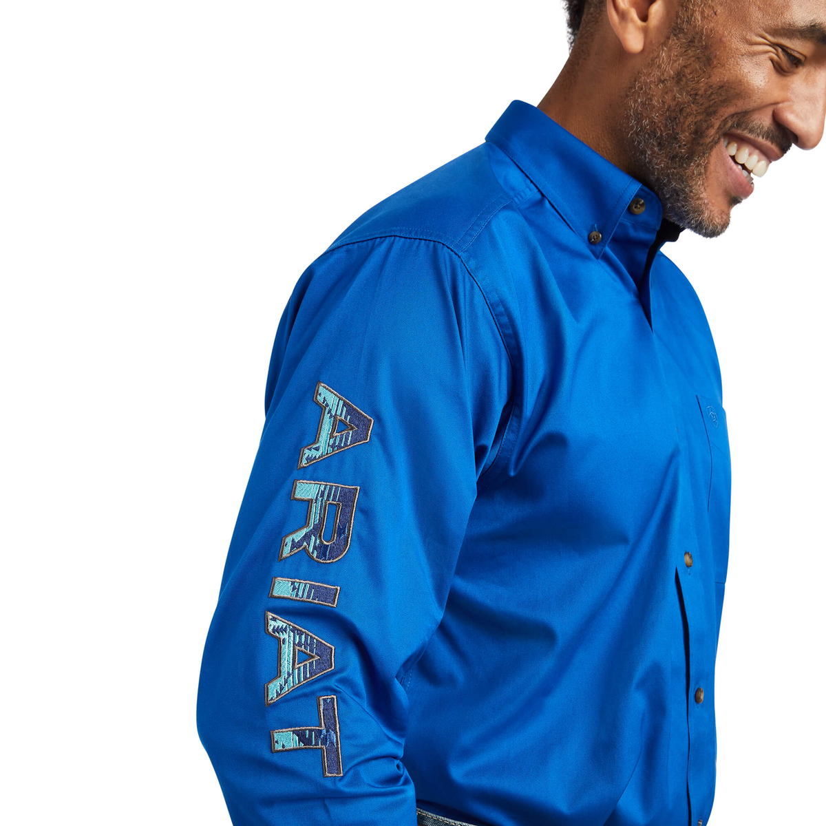 Ariat Men's Team Logo Twill Classic Blue Shirt