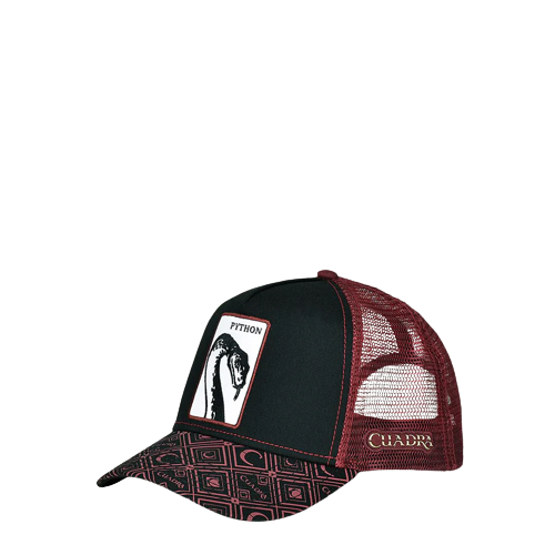 Cuadra Men's With Python Patch Snapback Red Cap