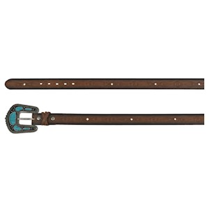 Trenditions Women´s Brown Tooled Turquoise Belt