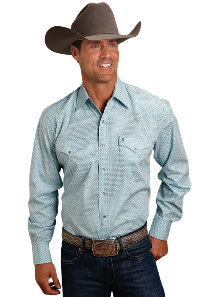 Stetson Apparel Men's Snap Silver Diamond Cotton Shirt