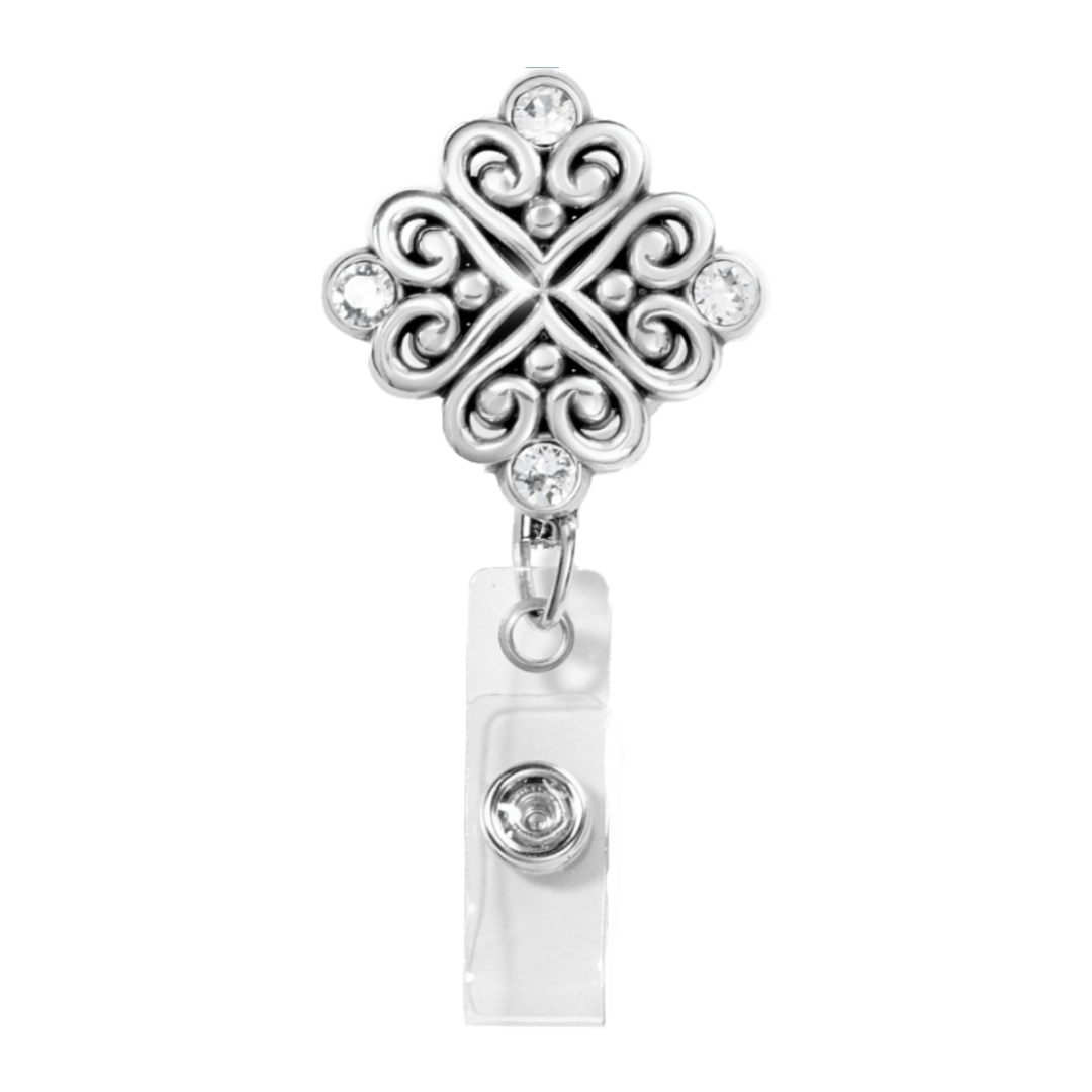 Brighton Women's Alcazar Clip On Badge Clip Grey Earrings