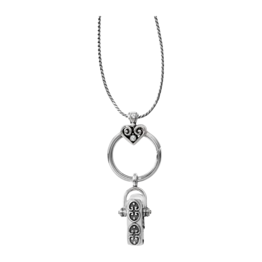 Brighton Women's Alcazar Charm Badge Silver Clip Necklace