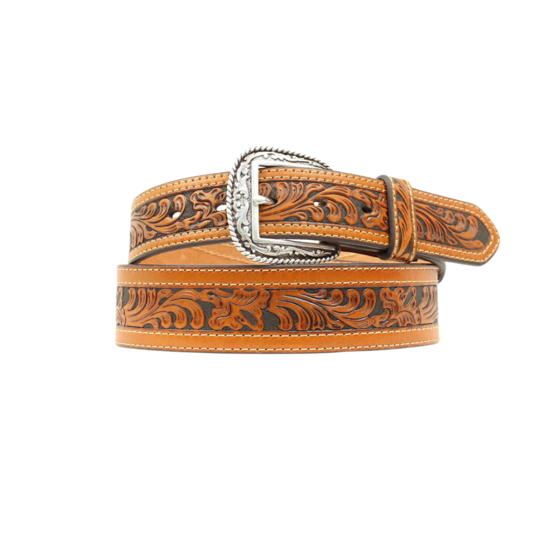 Ariat Men's Taper Scroll Work Light Brown Belt